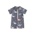 thumbnail image 1 of Toddler Baby Boy Dinosaur Swimsuit 6 12 18 Months 2T 3T Half Zip Up Short Sleeve Rash Guard Infant Beachwear Bathing Suit, 1 of 8