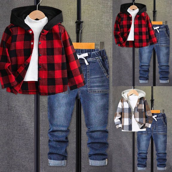 Toddler Baby Boy Fall Clothes Long Sleeve Pullover Sweatshirt Tops Joggers Pants Set Fall Winter Outfits 6-12 Months 12-24 Months 2T 3T 4T 5T 6T 7T 8T 9T Children(Red,4-5 Years)