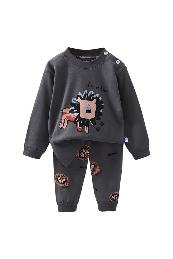 Toddler Baby Boy Fall Clothes Long Sleeve Sweatshirt Tops Pants Set 2Pcs Fall Winter Outfits 12 18 24 M 1t 2t 3t 4t Pajamas & Dailywear Set（Gray，2-3 Years）