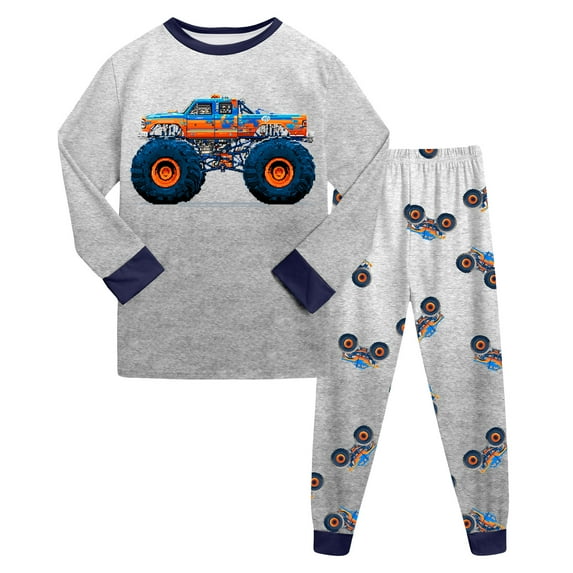 Caqnni Toddler Baby Boy Fall Winter Clothes 2-Piece Long Sleeve Top and Jogger Pant Set for Boys 12 18 24 M 1t 2t 3t 4t Pajamas & Dailywear Set(Gray,5-6 Years)