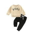 thumbnail image 1 of Toddler Baby Boy Fall Winter Clothes 6M 12M 18M 24M 3Y Bubs Long Sleeve Sweatshirt and Pants Set 2 Piece Sweatsuit Outfit, 1 of 10