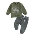 thumbnail image 1 of Toddler Baby Boy Fall Winter Clothes Outfits 6M 12M 18M 24M 3Y Letters Crewneck Sweatshirt Tops Jogger Pants Sets Sweatsuit, 1 of 9