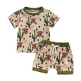 thumbnail image 1 of Toddler Baby Boy Farm Clothes Western Farm Chicken Animals/Tractor Shirt+Short Pant Summer Short Outfit Country Stuff, 1 of 7