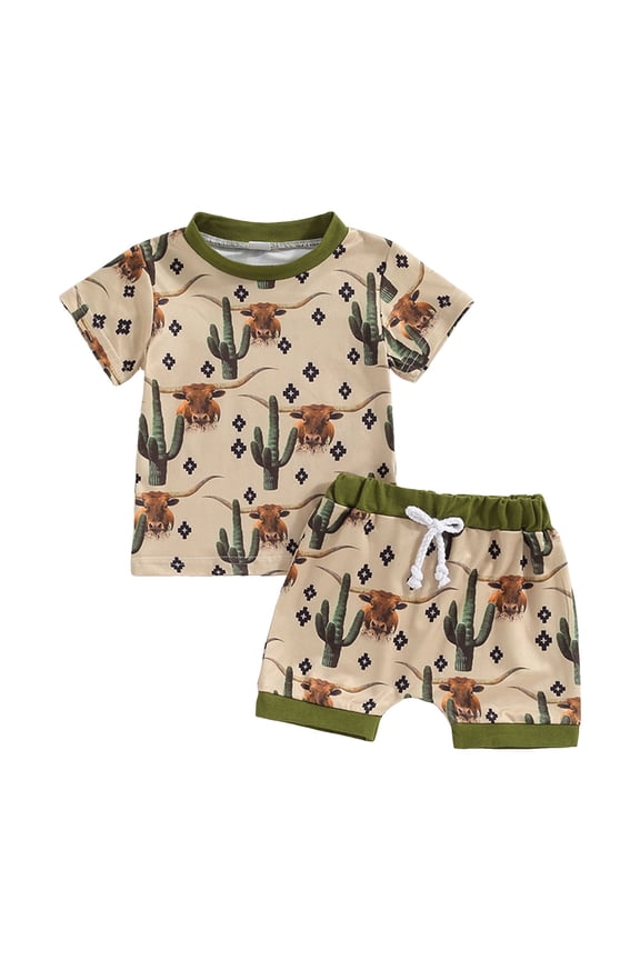 Toddler Baby Boy Farm Clothes Western Farm Chicken Animals/Tractor Shirt+Short Pant Summer Short Outfit Country Stuff