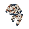 thumbnail image 1 of Toddler Baby Boy Farm Outfits Chicken Print Long Sleeve Sweatshirt Pullover Tops+ Pants Set Cute Fall Country Clothes, 1 of 7