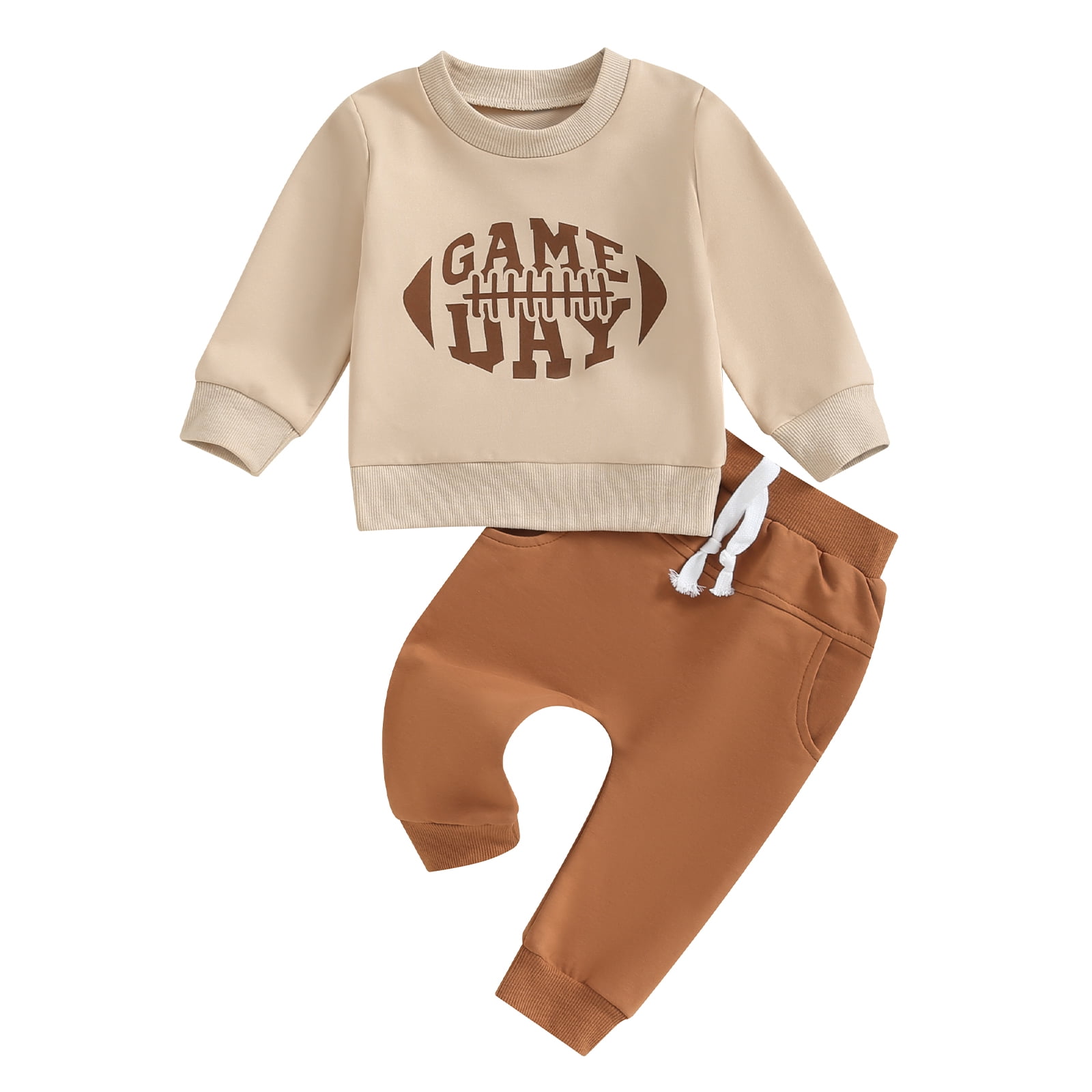 Toddler Baby Boy Football Outfit 6M 12M 18M 24M 3Y Game Day Crewneck