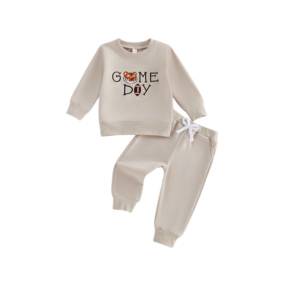 Toddler Baby Boy Football Outfit Game Day Pullover Sweatshirt Pants 3 6 12 18 24 Months 2T 3T 4T