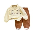 Toddler Baby Boy Girl 2PCS Cotton Outfit Set Floral print Long Sleeve