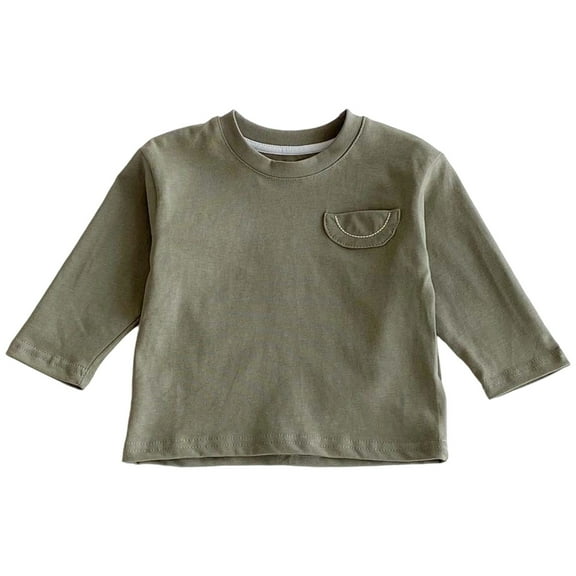 Toddler Baby Boy Girl Basic Solid Organic Cotton T Shirts Tops Long Sleeve Tee Shirt Girls Clothes For 0 2Y
