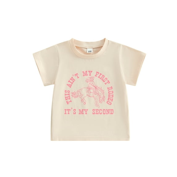 Toddler Baby Boy Girl Birthday T-Shirt 18 24 Months 2T 3T Western Elements Letter Print Short Sleeve Round Neck Graphic Tops