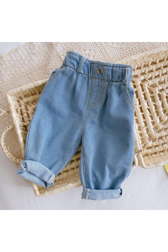 Toddler Baby Boy Girl Casual Denim Jacket Straight Coat Outerwear Warm Spring Autumn Lightweight Button Front Size 3-4 Years