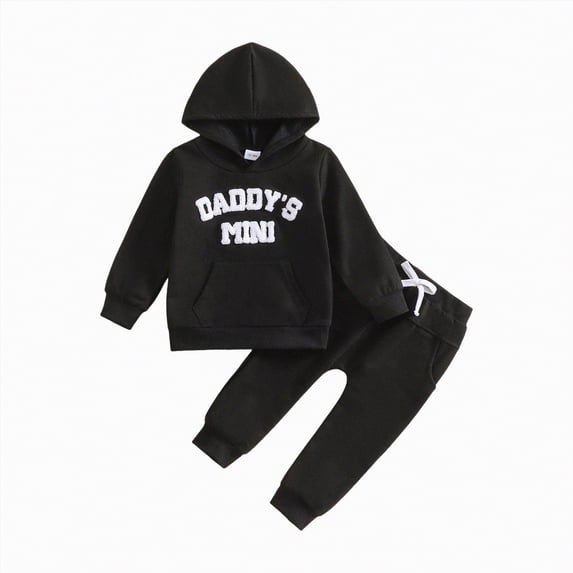 Toddler Baby Boy Girl Clothes Autumn Winter Letter Print Long Sleeve Drawstring Pants 6M 9M 12M 2T 3T 4T Everyday Outfit Set 2Pcs