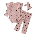 thumbnail image 1 of NIEWTR Toddler Boy Girl Girl Clothes Outfits Ribbed Long Sleeve Pullover Sweatshirts Pants Newborn Girl Outfit Set 6 12 18 24 M 1t 2t 3t 4t 5t 6t Pajamas & Dailywear Set（59（60），Pink）, 1 of 7