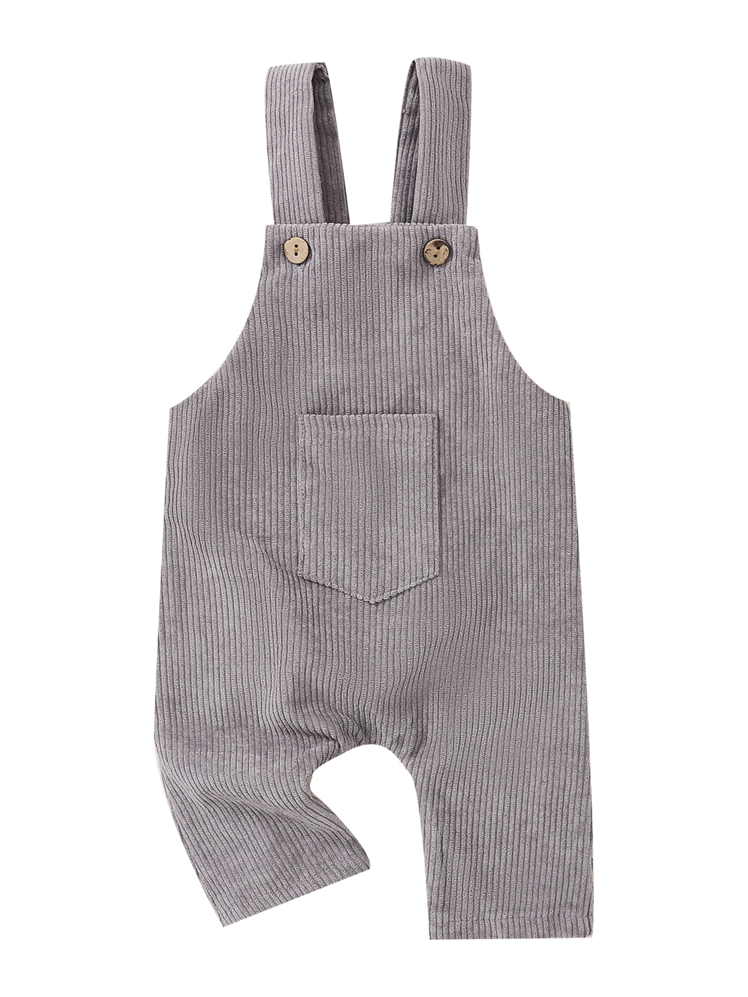 Toddler Baby Boy Girl Corduroy Overalls Solid Suspender Bib Pants One