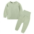 thumbnail image 1 of Toddler Baby Boy Girl Cotton Linen Home Clothes Boys Girls Belly Care Suit Long Sleeves and Trousers for 3M-7T, 1 of 2
