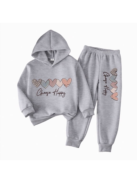 Toddler Baby Boy Girl Fall Clothes Long Sleeve Hoodie Sweatshirts Pants Set Winter Outfits 6-12 Months 12-24 Months 2t 3t 4t 5t 6t 7t 8t 9t Children(Grey,5-6 Years)
