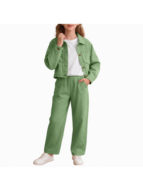 Toddler Baby Boy Girl Fall Clothes Set Long Sleeve Print Sweatshirt Pants Outfits 6-12 Months 12-24 Months 2t 3t 4t 5t 6t 7t 8t 9t Children(Green,9-10 Years)