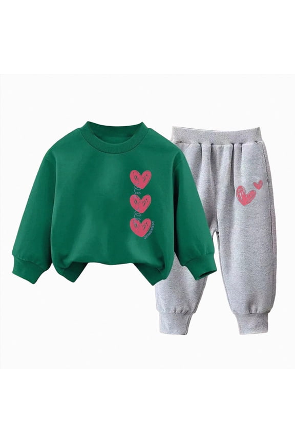 Toddler Baby Boy Girl Fall Outfits Letter Print Long Sleeve Tops Pants Winter Clothes Sets 6-12 Months 12-24 Months 2t 3t 4t 5t 6t 7t 8t 9t Children(T,2-3 Years)