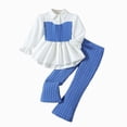 thumbnail image 1 of Toddler Baby Boy Girl Fall Winter Clothes Outfit Pattern Long Sleeve Sweatshirt Top+Long Pant Set 6-12 Months 12-24 Months 2t 3t 4t 5t 6t 7t 8t 9t Children(Blue,7-8 Years), 1 of 5