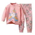 thumbnail image 1 of NIEWTR Toddler Boy Girl Girl Fall Winter Outfits Sweatshirt Top Casual Pants Football Clothes 6 12 18 24 M 1t 2t 3t 4t 5t 6t Pajamas & Dailywear Set（1-2 Years，Gray）, 1 of 4