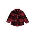 thumbnail image 1 of Toddler Baby Boy Girl Flannel Plaid Shirt Jacket Button Down Shacket Infant Kid Long Sleeve Coat Top Fall Clothes, 1 of 8