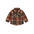 thumbnail image 1 of Toddler Baby Boy Girl Flannel Plaid Shirt Jacket Button Down Shacket Infant Kid Long Sleeve Coat Top Fall Clothes, 1 of 8