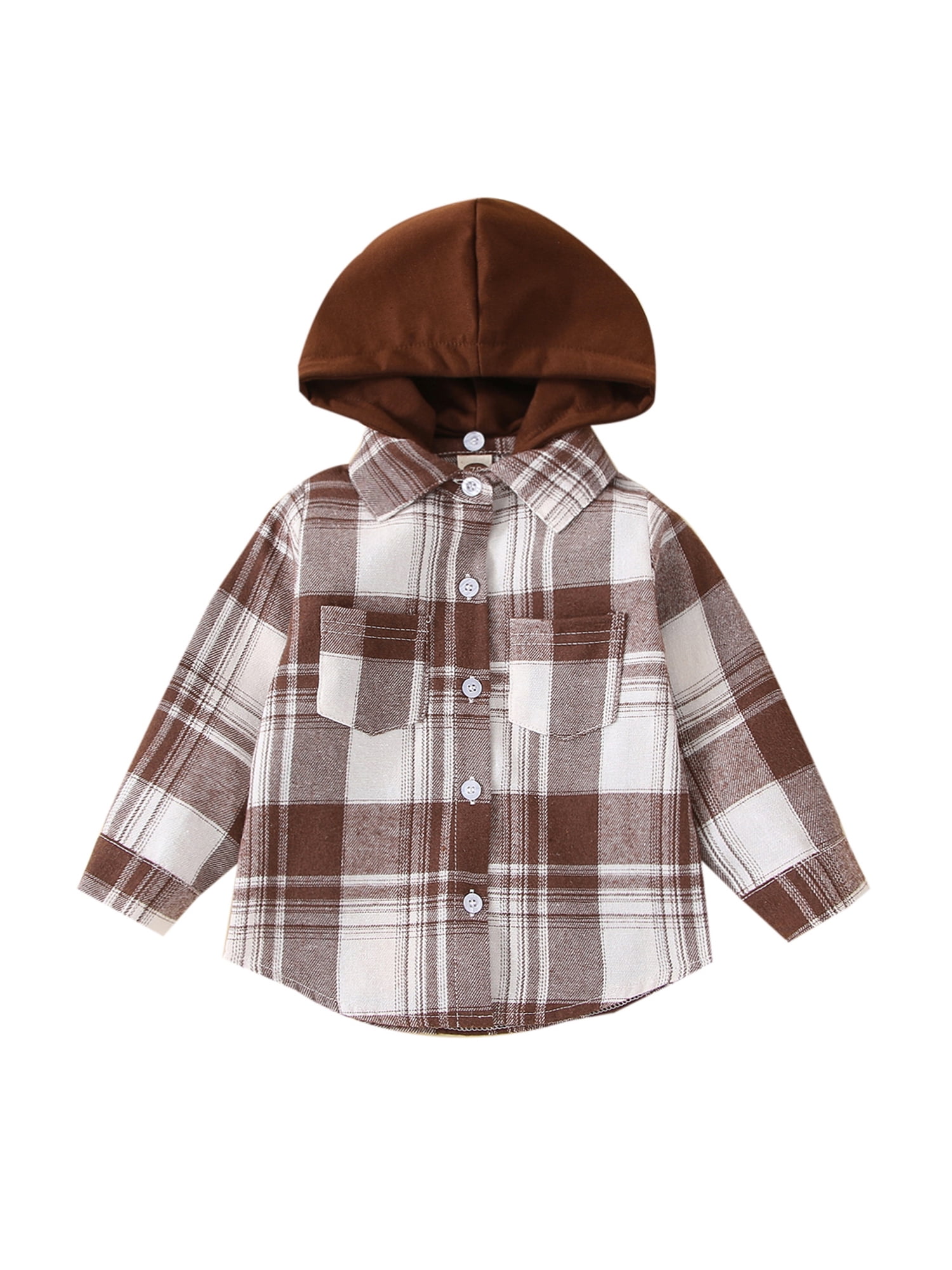 Toddler Baby Boy Girl Flannel Plaid Shirt Jacket Long Sleeve Shacket ...
