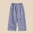 thumbnail image 1 of Toddler Baby Boy Girl Gingham Pants Retro Elastic Waist Checkered Plaid Long Pants Casual Sweatpants Bottoms, 1 of 3