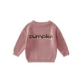 thumbnail image 1 of Toddler Baby Boy Girl Halloween Outfit Knit Chunky Pumpkin Sweaters Crew Neck Pullover Sweatshirt Tops Fall Winter Clothes, 1 of 8