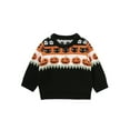 thumbnail image 1 of Toddler Baby Boy Girl Halloween Outfit Knit Chunky Pumpkin Sweaters Crew Neck Pullover Sweatshirt Tops Fall Winter Clothes, 1 of 7