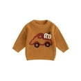 thumbnail image 1 of Toddler Baby Boy Girl Halloween Outfit Knit Chunky Pumpkin Sweaters Crew Neck Pullover Sweatshirt Tops Fall Winter Clothes, 1 of 8