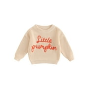 SXYPAYXS Toddler Baby Boy Girl Halloween Outfits Little Pumpkin Sweater Warm Knitted Long Sleeve Pullover Sweaters Tops Infant Fall Winter Knitwear