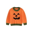 thumbnail image 1 of Toddler Baby Boy Girl Halloween Sweater Knit Chunky Pumpkin Sweaters Oversized Pullover Sweatshirt Tops Fall Winter Clothes, 1 of 7