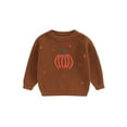 thumbnail image 1 of Toddler Baby Boy Girl Halloween Sweater Knit Chunky Pumpkin Sweaters Oversized Pullover Sweatshirt Tops Fall Winter Clothes, 1 of 7