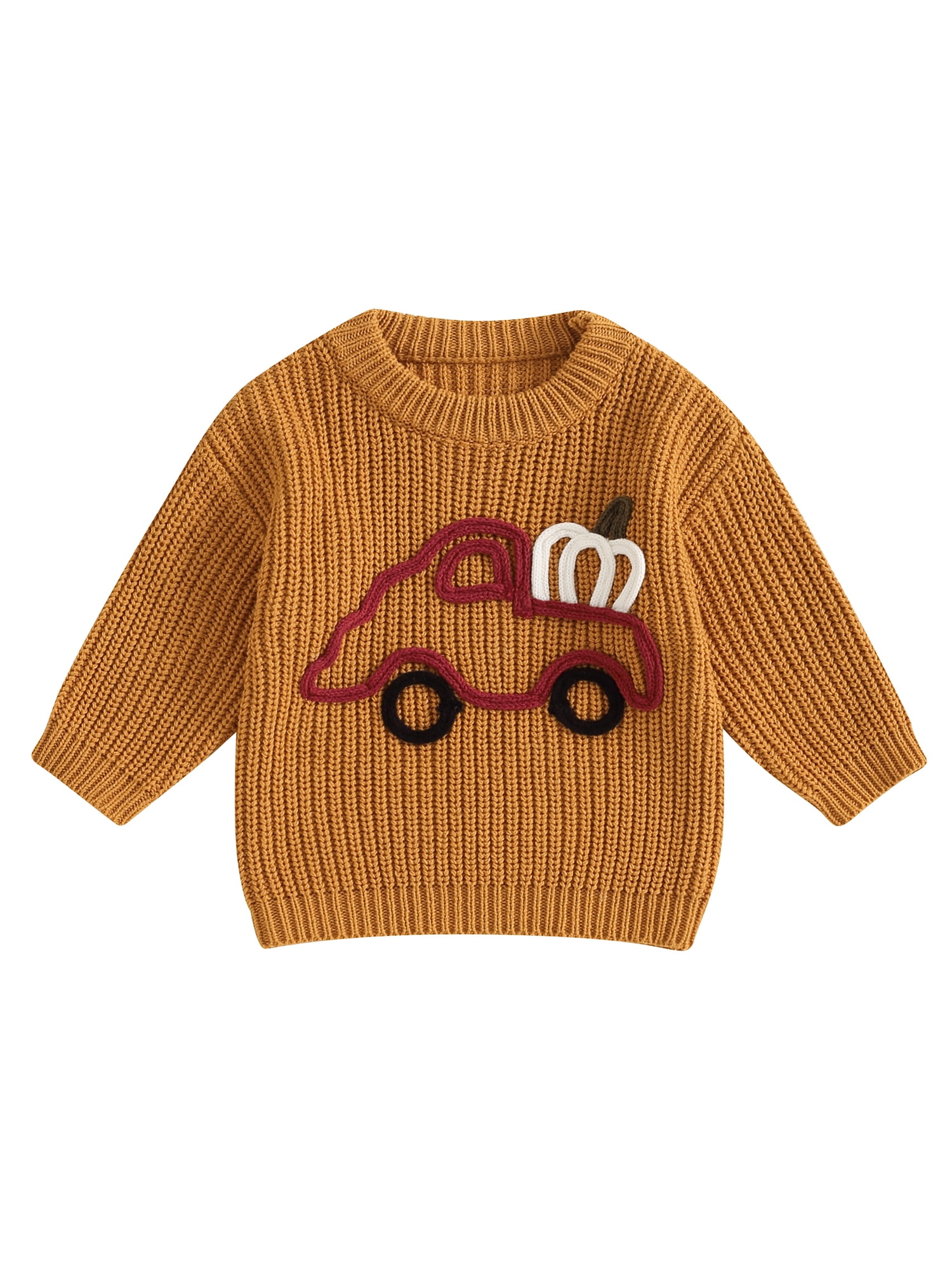 Toddler Baby Boy Girl Halloween Sweater Knit Chunky Pumpkin Sweaters
