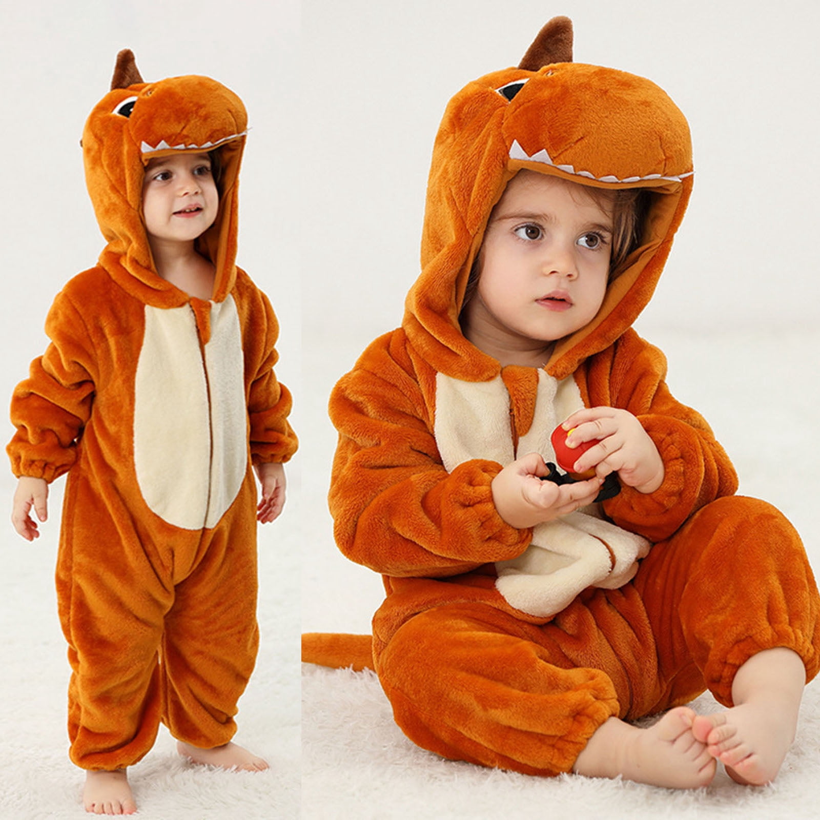 Toddler Baby Boy Girl Hooded Jumpsuit Animal Outfit Long Sleeve Bodysuit Baby Girl Christmas Pajamas Outfit Girl 1-2 Years