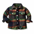 thumbnail image 1 of Toddler Baby Boy Girl Jacket 2024 Fall Flannel Plaid Shirt Warm Button Down Shacket Infant Kid Long Sleeve Color Block Coat Top Winter Clothes Outwear Cardigan Top, 1 of 1