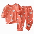 thumbnail image 1 of Toddler Baby Boy Girl Little Boys Fall Winter Cartoon Long Sleeve Stretch 1T 2T 3T Playwear Set Pajamas 2 PC, 1 of 6
