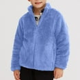 thumbnail image 1 of Toddler Baby Boy Girl Little Cute Hoodie Jacket Sherpa Fuzzy Winter Warm Sweatshirt Coat Blue 5-6 Years, 1 of 3