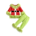 Toddler Baby Boy Girl Santa Costume Christmas 3PCS Outfit Sweatshirts Tops+Pants +Santa Hat Xmas