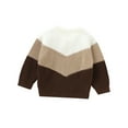 thumbnail image 1 of Toddler Baby Boy Girl Sweater 6M 9M 12M 18M 24M 3Y Knit Color Block Long Sleeve Crewneck Sweatshirt Clothes Fall Winter Outfit, 1 of 10