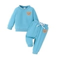 thumbnail image 1 of Toddler Baby Boy Girl Sweatshirt and Pants Set Fall Winter Bear Jogger Pants Outfit Suit 9M-5Y, 1 of 5