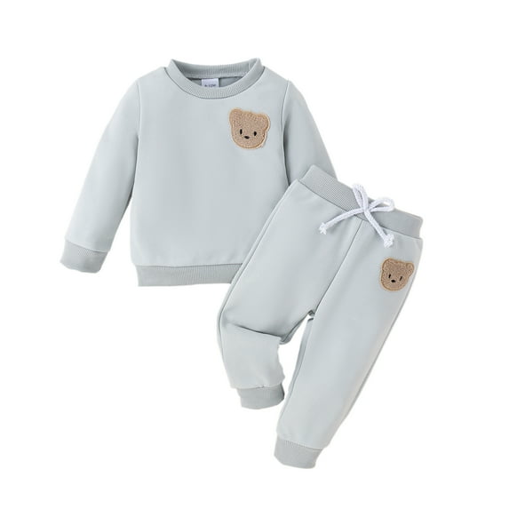 Toddler Baby Boy Girl Sweatshirt and Pants Set Fall Winter Bear Jogger Pants Outfit Suit 9M-5Y