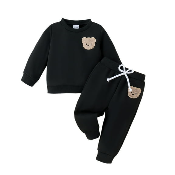 Toddler Baby Boy Girl Sweatshirt and Pants Set Fall Winter Bear Jogger Pants Outfit Suit 9M-5Y