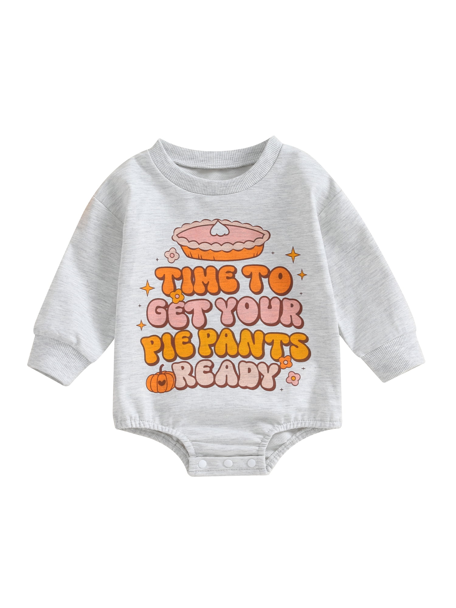 Toddler Baby Boy Girl Thanksgiving Outfit Letter Pumpkin Romper Long