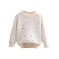 thumbnail image 1 of Toddler Baby Boy Girl Warm Sweater Long Sleeve Crew Neck Solid Color Knitted Pullovers Tops Knit Jumpers Sweatshirt Chunky Knitwear Fall Winter Clothes Outfits White 11-12 Years, 1 of 3