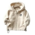 thumbnail image 1 of Toddler Baby Boy Girls Fleece Jackets Kids Lightweight Cute Fuzzy Sherpa Winter Warm Coat Outerwear Soft Hooded Zip Up Jacket Coats, 1 of 3