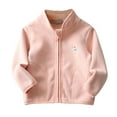 thumbnail image 1 of Toddler Baby Boy Girls Fleece Jackets Kids Lightweight Winter Warm Shaker Coat Outerwear Soft Stand Collar Zip Up Jacket Coats, 1 of 3
