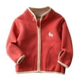 thumbnail image 1 of Toddler Baby Boy Girls Fleece Jackets Kids Lightweight Winter Warm Shaker Coat Outerwear Soft Stand Collar Zip Up Jacket Coats, 1 of 3