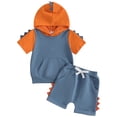thumbnail image 1 of Toddler Baby Boy Hooded Dinosaur Summer Outfit Funny T-Shirt Shorts Set Dinosaur Clothes 6 12 18 Months 2T, 1 of 6
